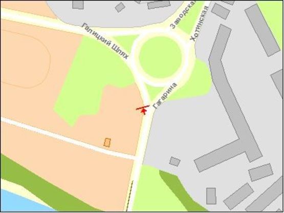 Схема рекламной плоскости по адресу Гагарина ул, транспортное кольцо, из центра