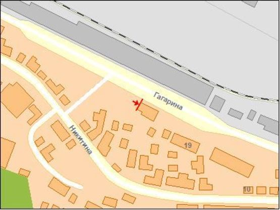 Схема рекламной плоскости по адресу Гагарина ул, 23, верхний, верхний