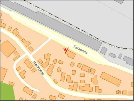 Схема рекламной плоскости по адресу Гагарина ул, 23, нижний, из центра