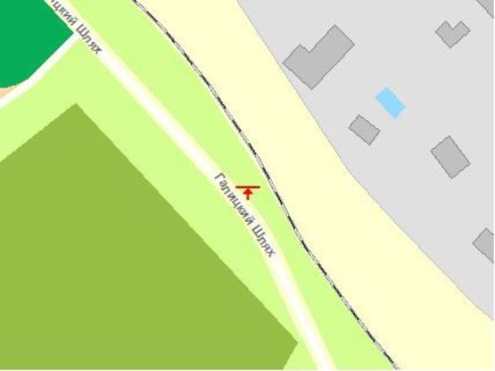 Схема рекламной плоскости по адресу Галицкий Шлях  ул, 54, возле АЗС, из центра