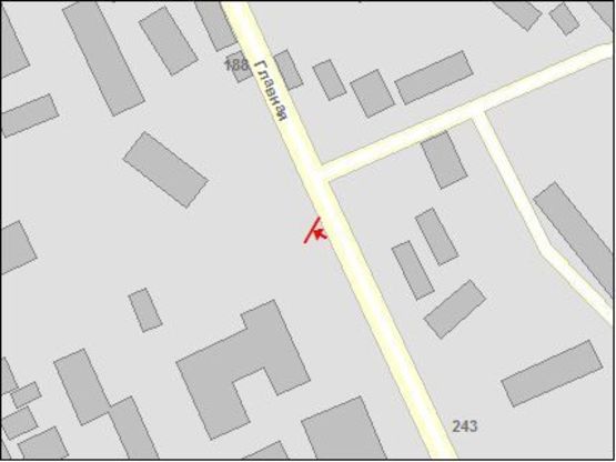 Схема рекламной плоскости по адресу Главная ул, 198а, в центр