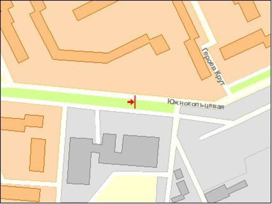 Схема рекламной плоскости по адресу Южно-Кольцевая ул., 12, конечная трол 3а, 6а, к ул Главной