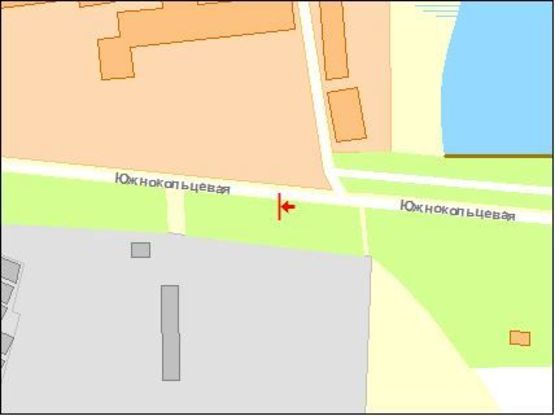 Схема рекламной плоскости по адресу Южно-Кольцевая ул., конечная 5 трол, к ул Героев Майдана