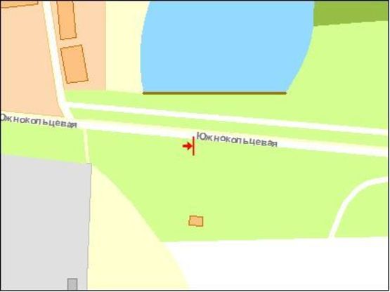 Схема рекламной плоскости по адресу Южно-Кольцевая ул., 9-Б, к ул Главной