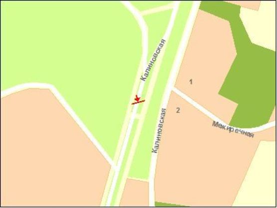 Схема рекламной плоскости по адресу Калиновская ул, к рынку, правый