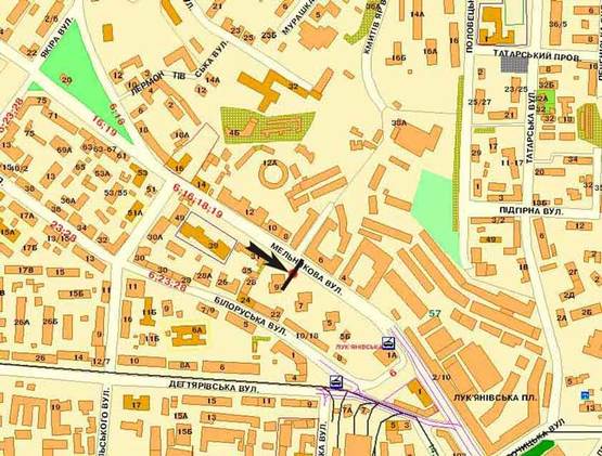 Схема рекламной плоскости по адресу ул.Мельникова,7-9  напр.в.центр