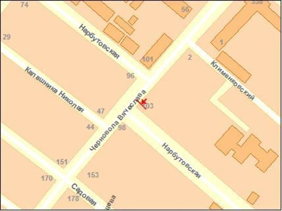 Схема рекламной плоскости по адресу Энгельса ул. / Петровского ул., из центра