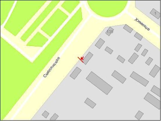 Схема рекламной плоскости по адресу Смилянская ул., перед 1-м кольцом, в центр