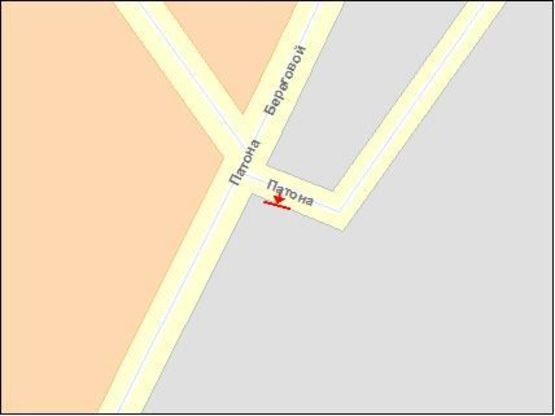 Схема рекламної площини за адресою Островское шоссе / Патона ул