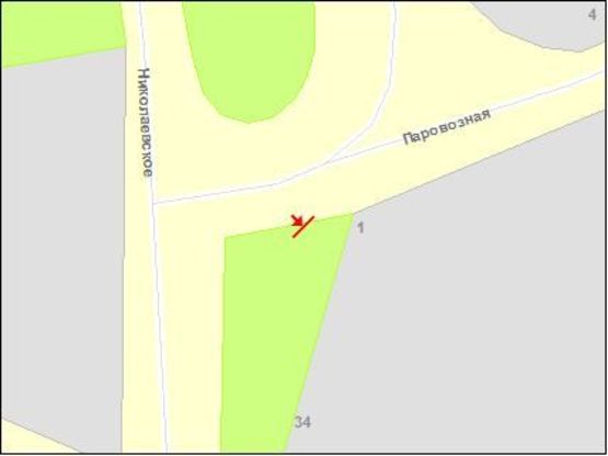 Схема рекламної площини за адресою Паровозная ул, на пл 200 лет Херсона, правый