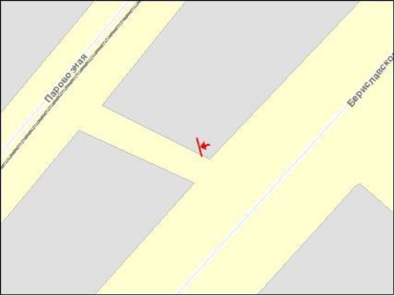 Схема рекламної площини за адресою Бериславское шоссе, въезд, правый