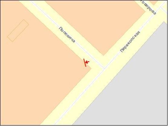 Схема рекламной плоскости по адресу Перекопская ул / Поповича ул