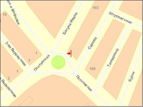 Схема рекламної площини за адресою Цюрюпы пл