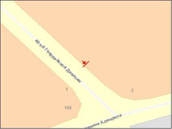 Схема рекламной плоскости по адресу 49-й Гв Дивизии ул., 4-a / 200-лет Херсона пр