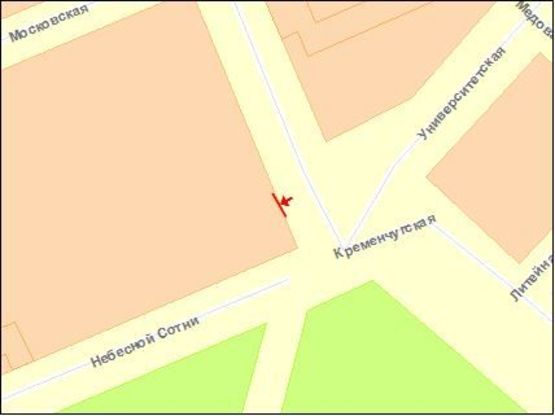 Схема рекламної площини за адресою 40 лет Октября ул. / Кременчуцкая ул., правый