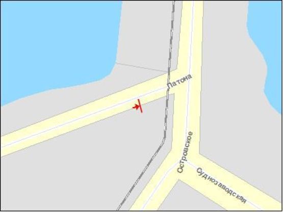 Схема рекламної площини за адресою Островское шоссе / Судозавод