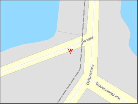 Схема рекламной плоскости по адресу Остовское шоссе / Судозавод