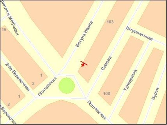 Схема рекламної площини за адресою Цурюпы пл / Ильича ул