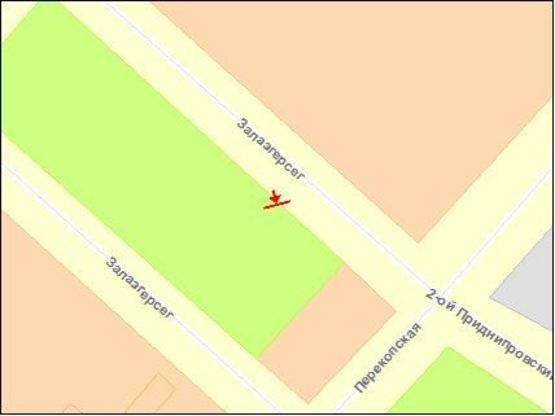 Схема рекламної площини за адресою Зал Эгерсек ул / Перекопская ул