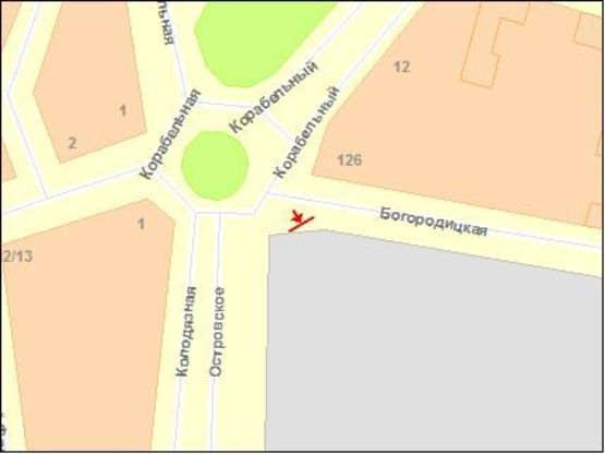 Схема рекламной плоскости по адресу Корабельная пл / Краснофлотская ул, левый