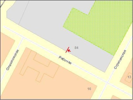 Схема рекламной плоскости по адресу Рабочая ул, ТЦ Оскар, к ул Адмирала Макарова