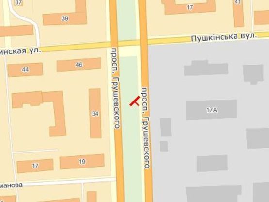 Схема рекламной плоскости по адресу Грушевского пр / Пушкинская ул / Д Галицкого ул !!! Увага, розмір 3010х6010 !!!