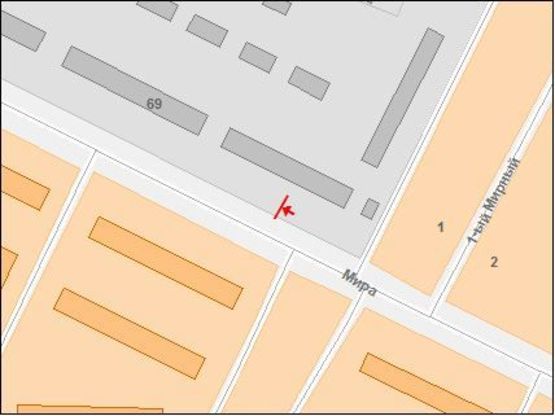 Схема рекламной плоскости по адресу Мира пр. 71/1, трансп.магистраль, напротив магазина "Медтехника" !!! Размер 5980х2980 мм !!!