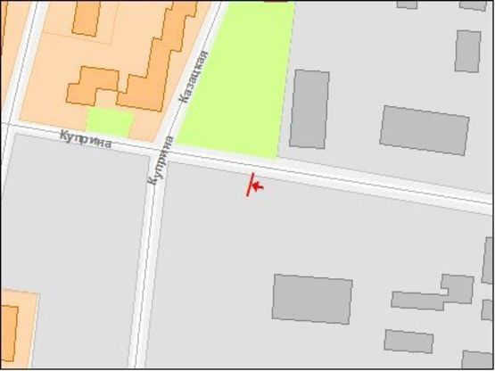 Схема рекламної площини за адресою Куприна ул. / Козацкая ул. !!! Размер 6030х3030 мм !!!