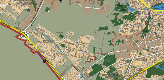 Схема рекламной плоскости по адресу Кольцевая дорога, перед рынком "Столичный" на остановке "Жуляны-2"