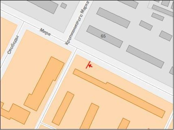 Схема рекламної площини за адресою пр-т Мира, 71/3