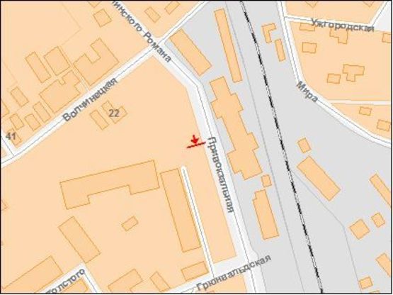 Схема рекламной плоскости по адресу Привокзальная пл. 11, напротив центр.гастронома, возле Ж/Д вокзала и ТЦ, в центр !!! Размер 2800х5970 мм !!!