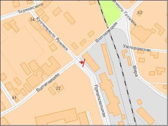 Схема рекламной плоскости по адресу Привокзальная пл,  перед Вокзалом, на ул Вовчинецкую верхний