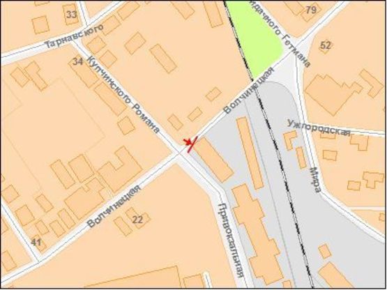 Схема рекламной плоскости по адресу Привокзальная пл,  торец Вокзала на ул Вовчинецкую, верхний