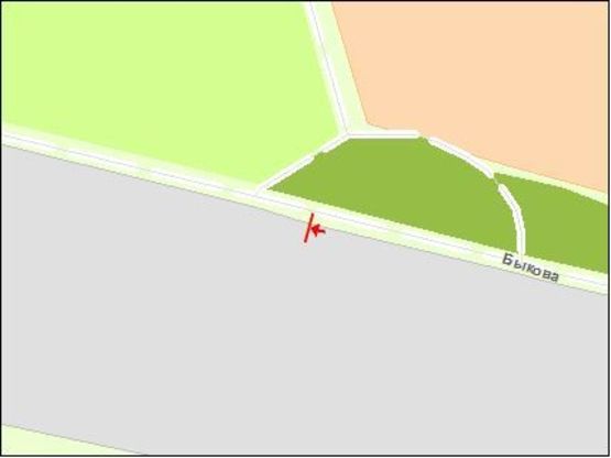 Схема рекламной плоскости по адресу Быкова ул, напротив выезда из Эпицентра