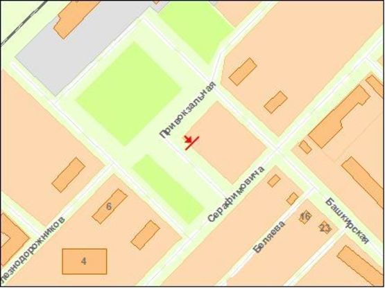 Схема рекламной плоскости по адресу Башкирская ул., Ж\Д вокзал Кривой Рог-Главный, со стороны конечной МТС