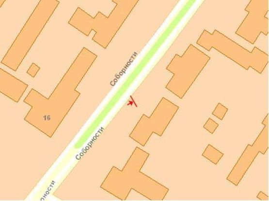 Схема рекламної площини за адресою Соборности пр. 9, из центра