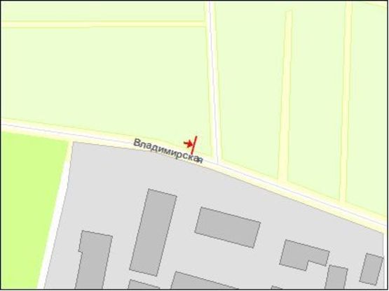 Схема рекламной плоскости по адресу Владимирская ул, возле АЗС, в центр