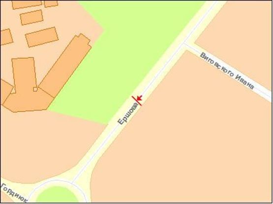 Схема рекламної площини за адресою Ершова ул, ТЦ ГЛОБУС, разделитель, в центр