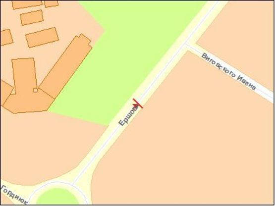 Схема рекламної площини за адресою Ершова ул, ТЦ ГЛОБУС, разделитель, из центра