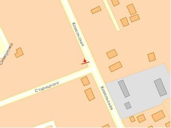 Схема рекламной плоскости по адресу Ковельская ул. / Стефаника ул., Военный госпиталь