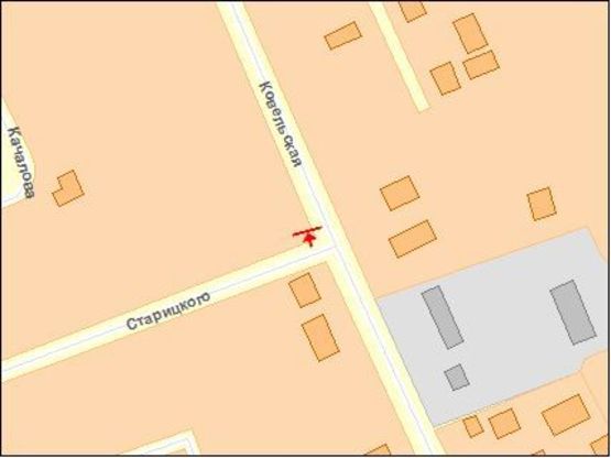 Схема рекламной плоскости по адресу Ковельская ул. / Стефаника ул., Военный госпиталь