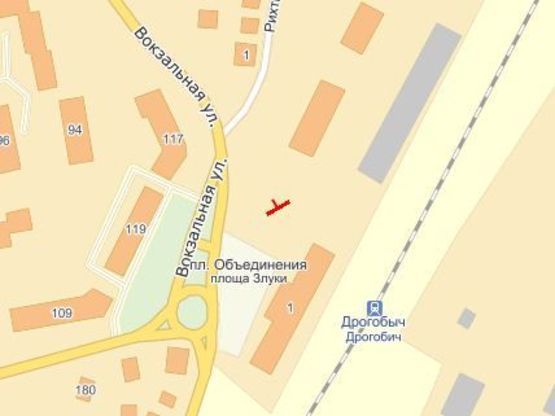 Схема рекламной плоскости по адресу Вокзальная ул, справа