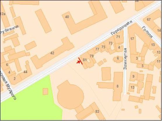 Схема рекламной плоскости по адресу Городоцкая ул. 81/83, левый, в центр !!! Размер 2860х5860 мм !!!