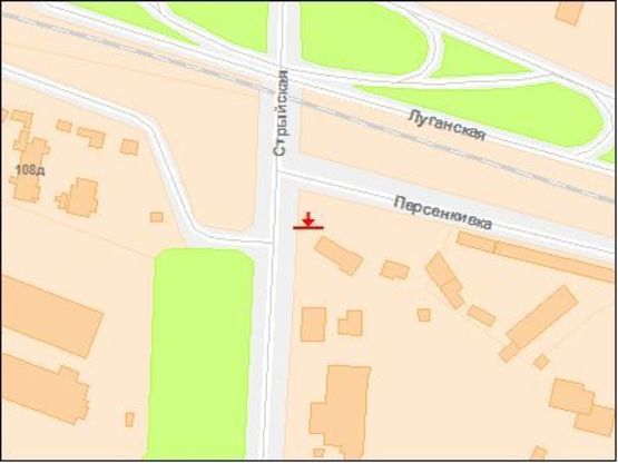 Схема рекламной плоскости по адресу Стрыйская ул / Персенкивка ул, возле АЗС, из центра