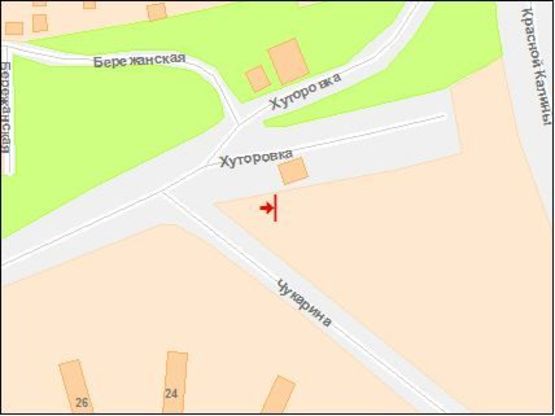 Схема рекламной плоскости по адресу Хуторовка ул / Червоной Калины пр, из центра