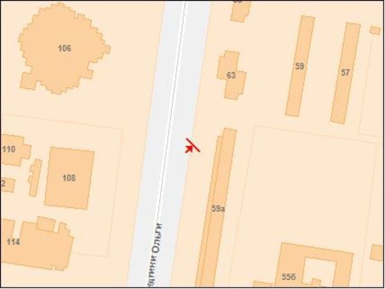 Схема рекламной плоскости по адресу Княгини Ольги ул, 63, к ул В Великого