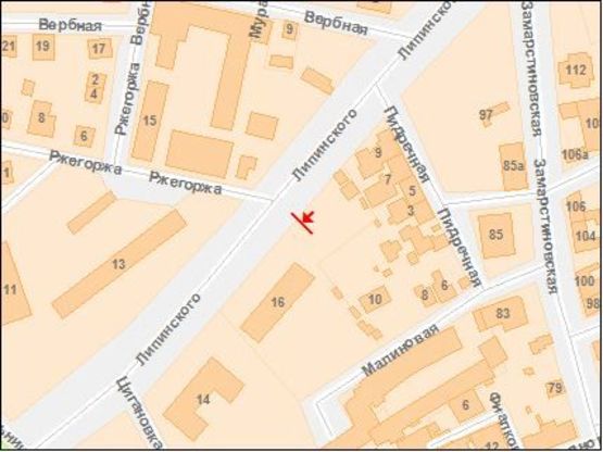 Схема рекламной плоскости по адресу Липинского ул. 16
