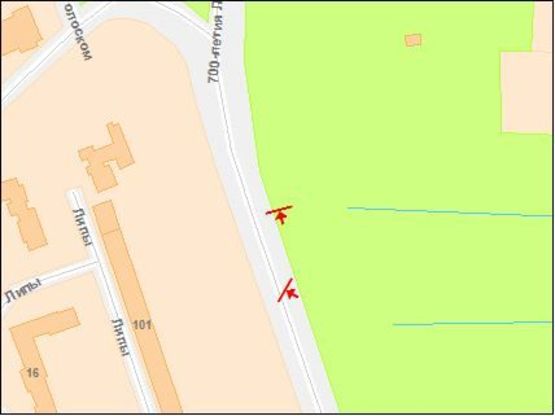 Схема рекламной плоскости по адресу Черновола В пр, 103, от центра