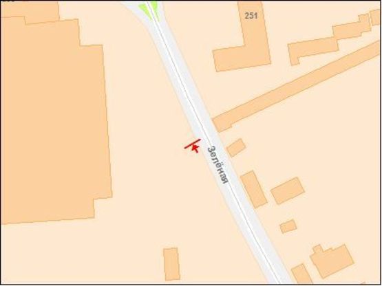 Схема рекламной плоскости по адресу Зеленая ул, ДБК, из центра