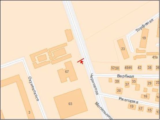 Схема рекламной плоскости по адресу Черновола В. пр., въезд на продрынок, размер нестандартный 2,90 на 5,90